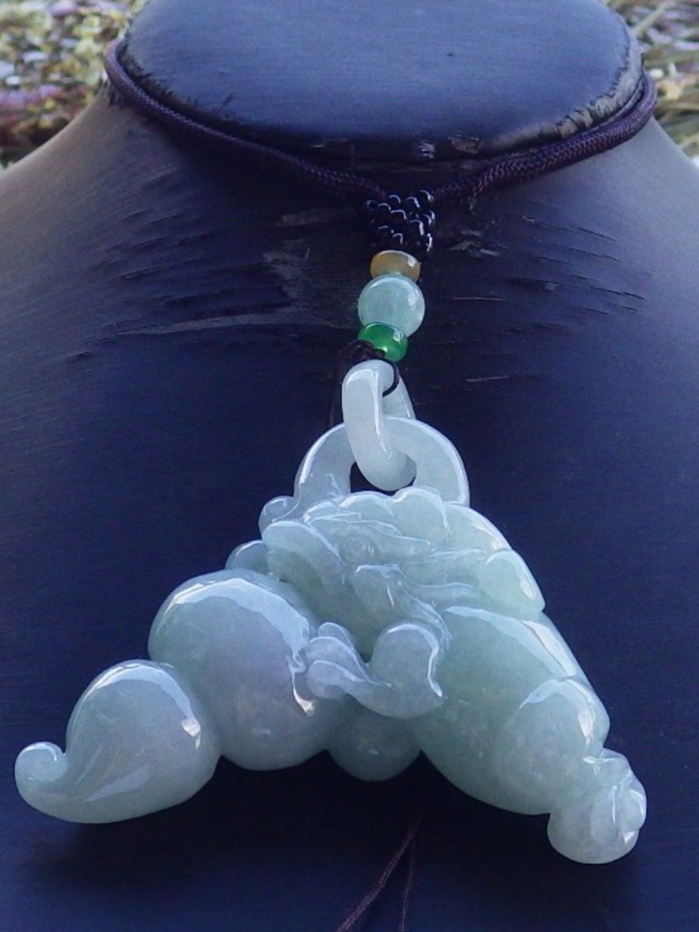 Certified Hand Carved Natural Burma A Jade Jadeite Frog Toad Pendant Necklace